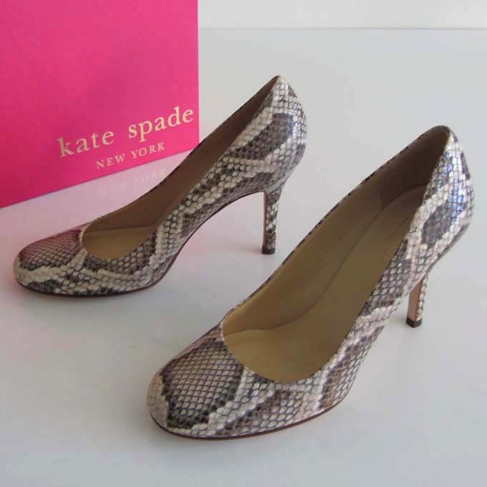 Kate Spade Karolina Sand Python Print Pumps 7 Ita… - image 1